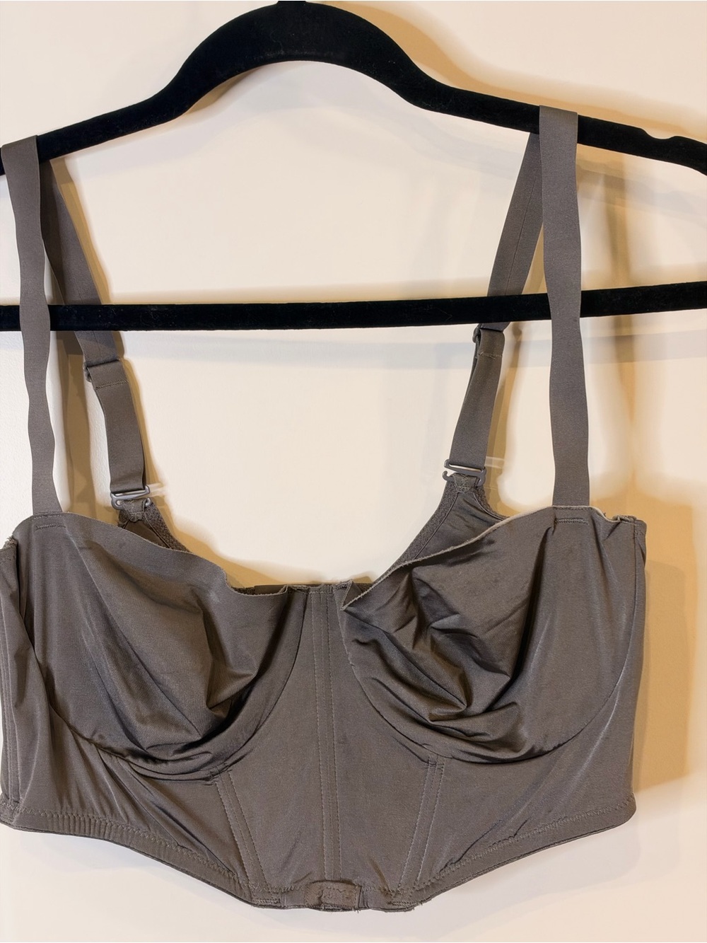 SKIMS Gray Longline Underwire Bustier Bra 36C